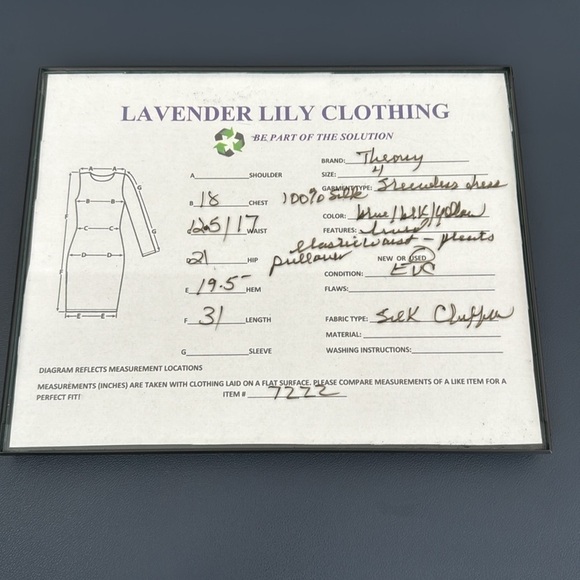 Theory Women's 4 Arena Abstract Dress Blue Multi 100% Silk Sleeveless EUC - Picture 11 of 12